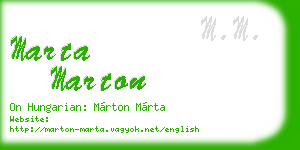 marta marton business card