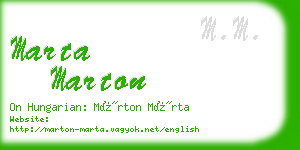 marta marton business card
